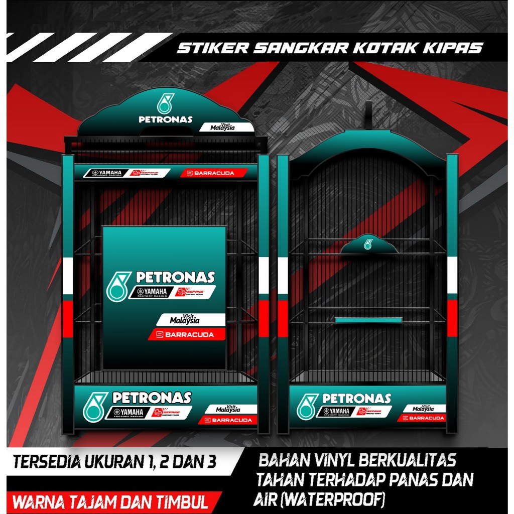 

Stiker Decal Sangkar Burung Kotak Kipas, Kacer, Kenari, Cucak Ijo, Desain Petronas, COD, Anti Air