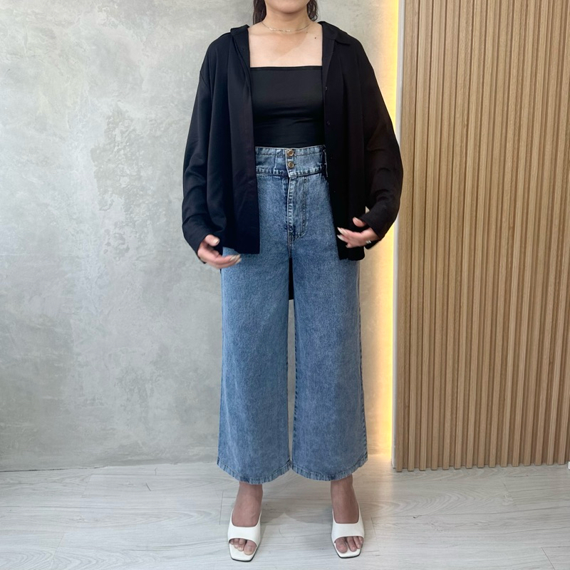 Celana denim Kulot Wanita Highwaist Premium