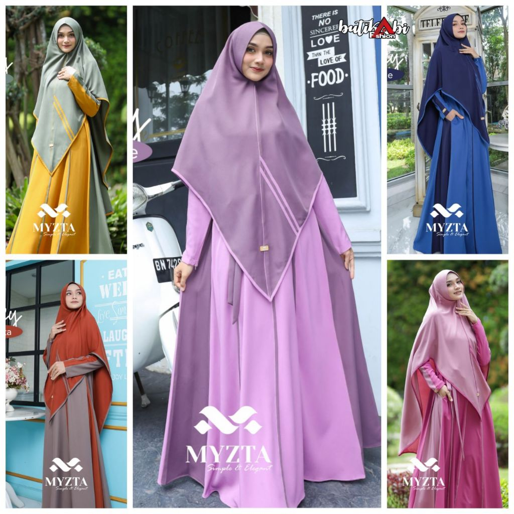 SET GAMIS SYARI SETELAN HIJAB KHIMAR GESY MYZTA INAYA DRESS BAJU BUSANA MUSLIM WANITA DEWASA BUSUI I