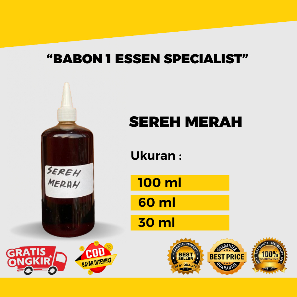 ESSEN BIANG SEREH DAN SEREH MERAH UKURAN 30ML,60ML DAN 100ML