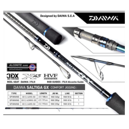 Alat Pancing Kuat Daiwa Saltiga GX CJ 62HS 63MHS 64MS Joran Jigging