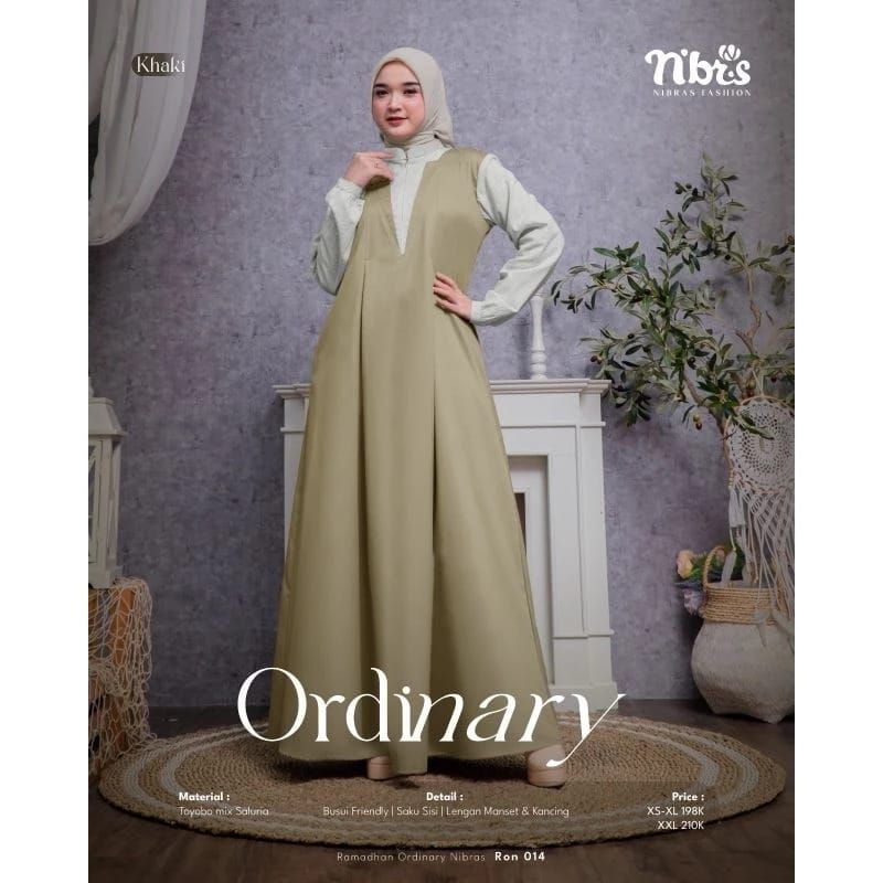 TERBARU 2024 NIBRAS GAMIS RON 014 // GAMIS KHAKI // DRESS MUSLIMAH BEST SELLER // TERLARIS