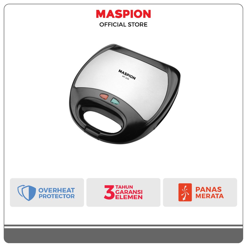 Maspion Pemanggang Roti Electric Sandwich Toaster MT-208