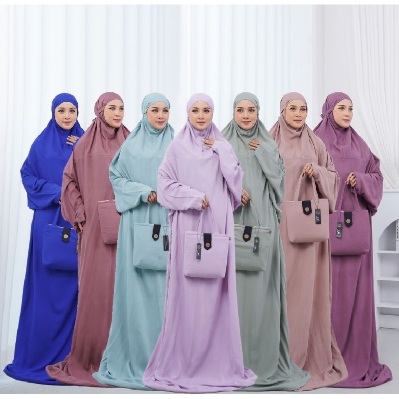 Mukena Terusan Polos Bahan Katun