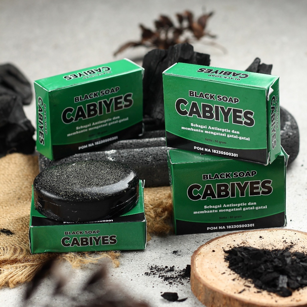 [ORI100%] CABIYES SABUN MENGATASI GATAL KURAP KUDIS SCABIES EKSIM BLACK SOAP Mengatasi Gatal Scabies