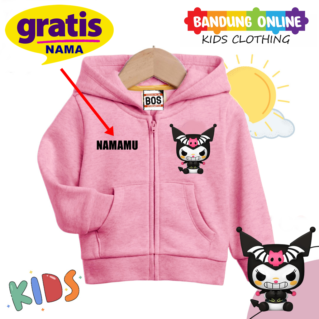 jaket kuromi anak anak perempuan laki umur 4 - 11 tahun