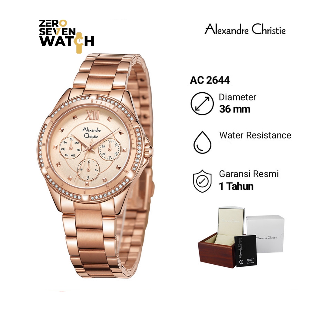 Jam Tangan Wanita Alexandre Christie AC 2644 AC2644 Original Stainless