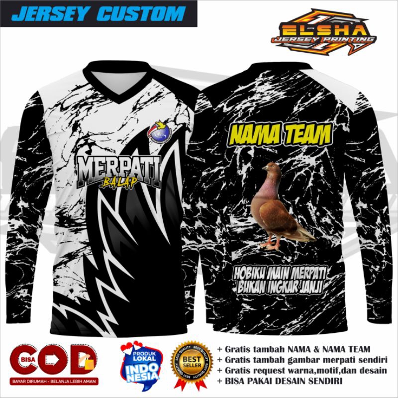 JERSEY MERPATI/JERSEY MERPATI FULL PRINTING/JERSEY MERPATI CUSTOM/JERSEY MERPATI LENGAN PANJANG/JERS