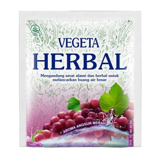 

Vegeta Herbal Rasa Anggur Merah per sachet - Melancarkan Buang Air Besar (BAB