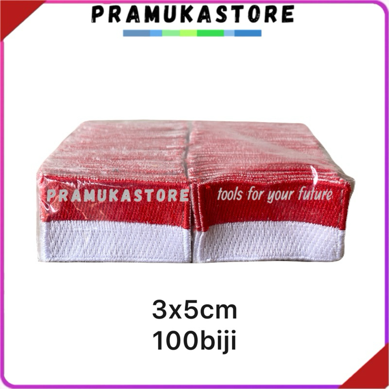 

BENDERA Bordir 3x5cm seragam sekolah, 1pack isi 100biji