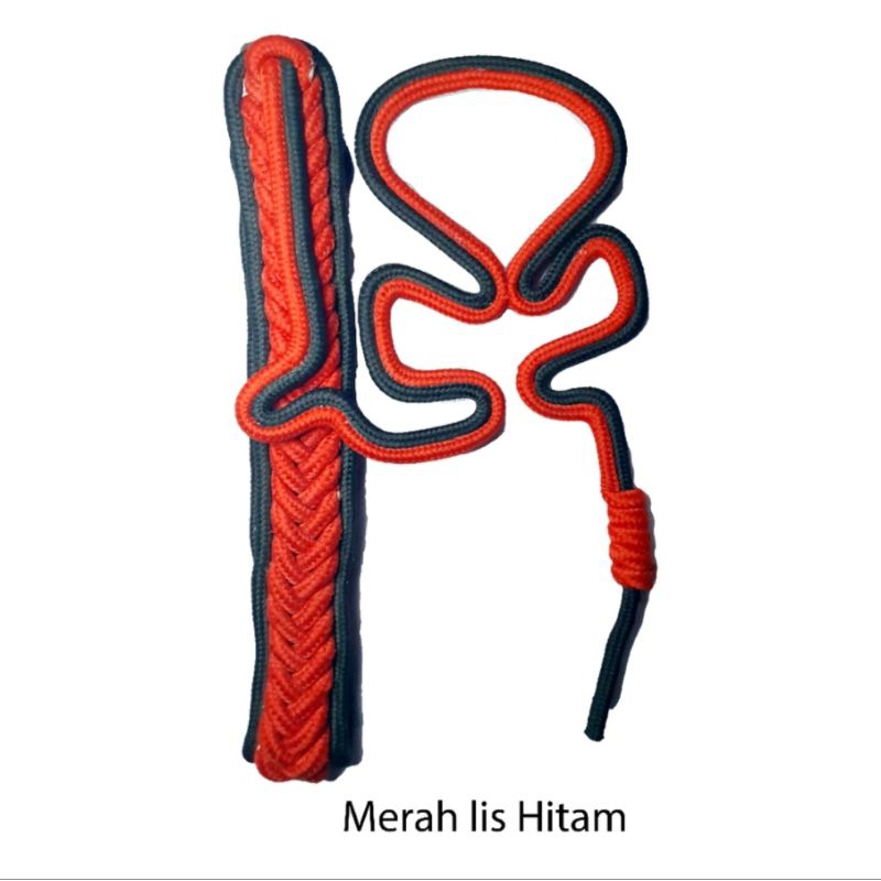 Tali komando tali kur pramuka merah lis hitam