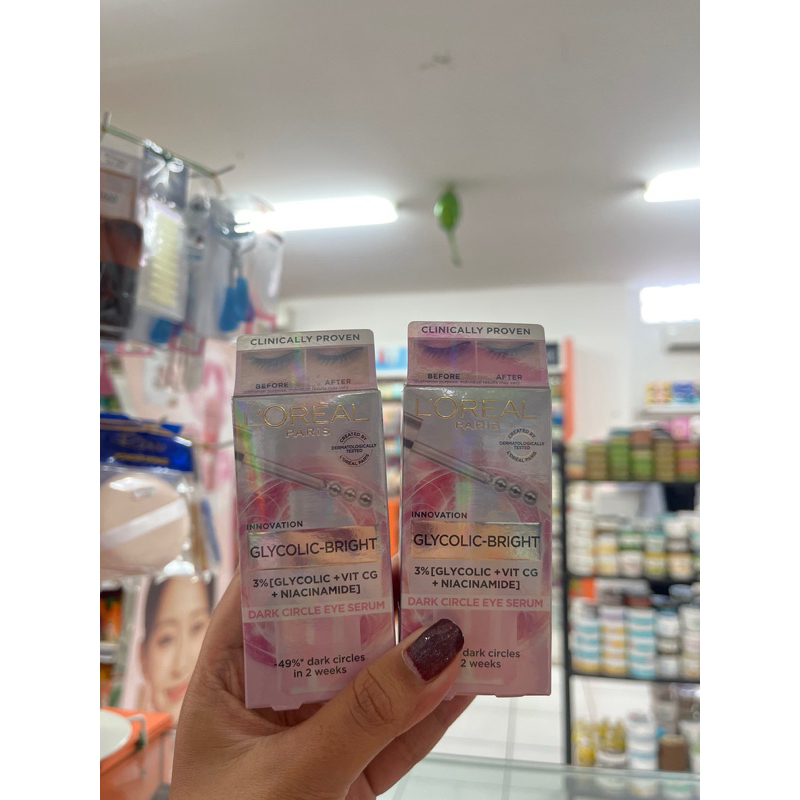 Loreal Glycolic Bright Dark Circle Eye Serum | Serum Mata Panda Loreal | Serum Untuk Kantung Mata