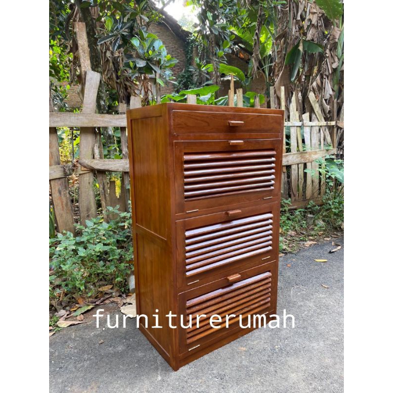 rak lemari sepatu kayu jati minimalis, rak sepatu kayu jati minimalis