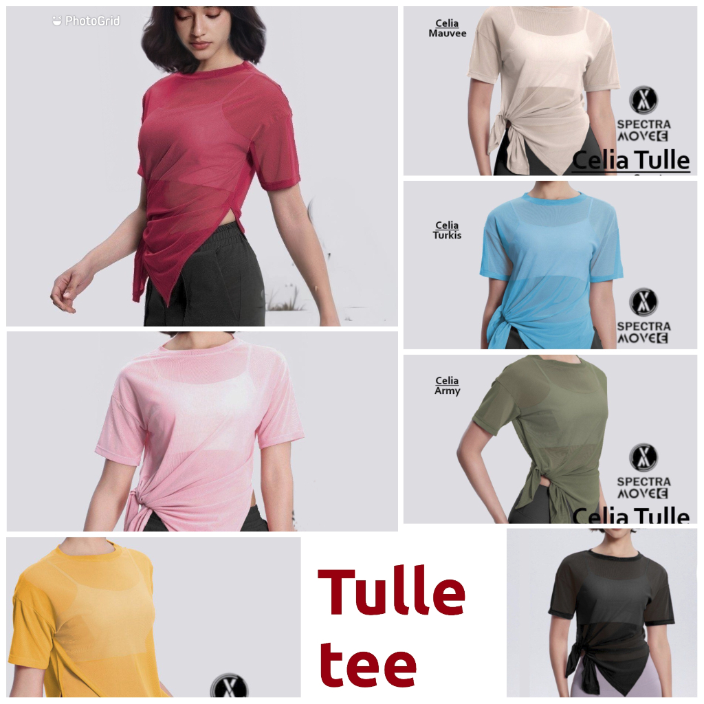 BAJU SENAM TILE OUTER BAJU SENAM WANITA ATASAN JARING ZUMBA AEROBIC