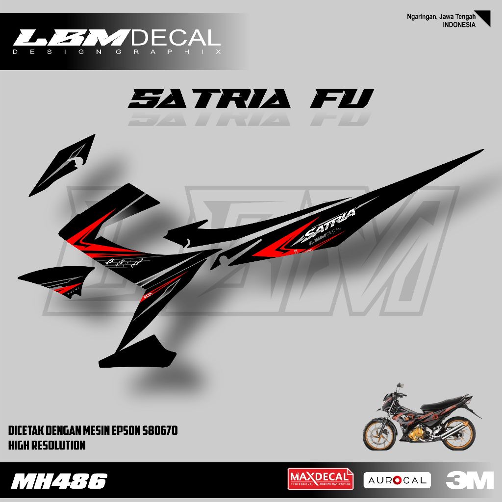 Stiker Motor Striping Satria Fu 150 Th 2013 2014 2015 Motif Racing