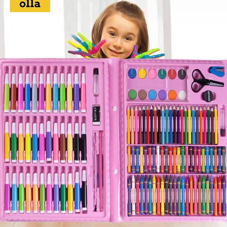 

KODE I35F Barangunik221 Art Set Isi 15 Pcs Pensil Warna Set Anak Crayon Full Set Alat Lukis Crayon Set 15Pcs