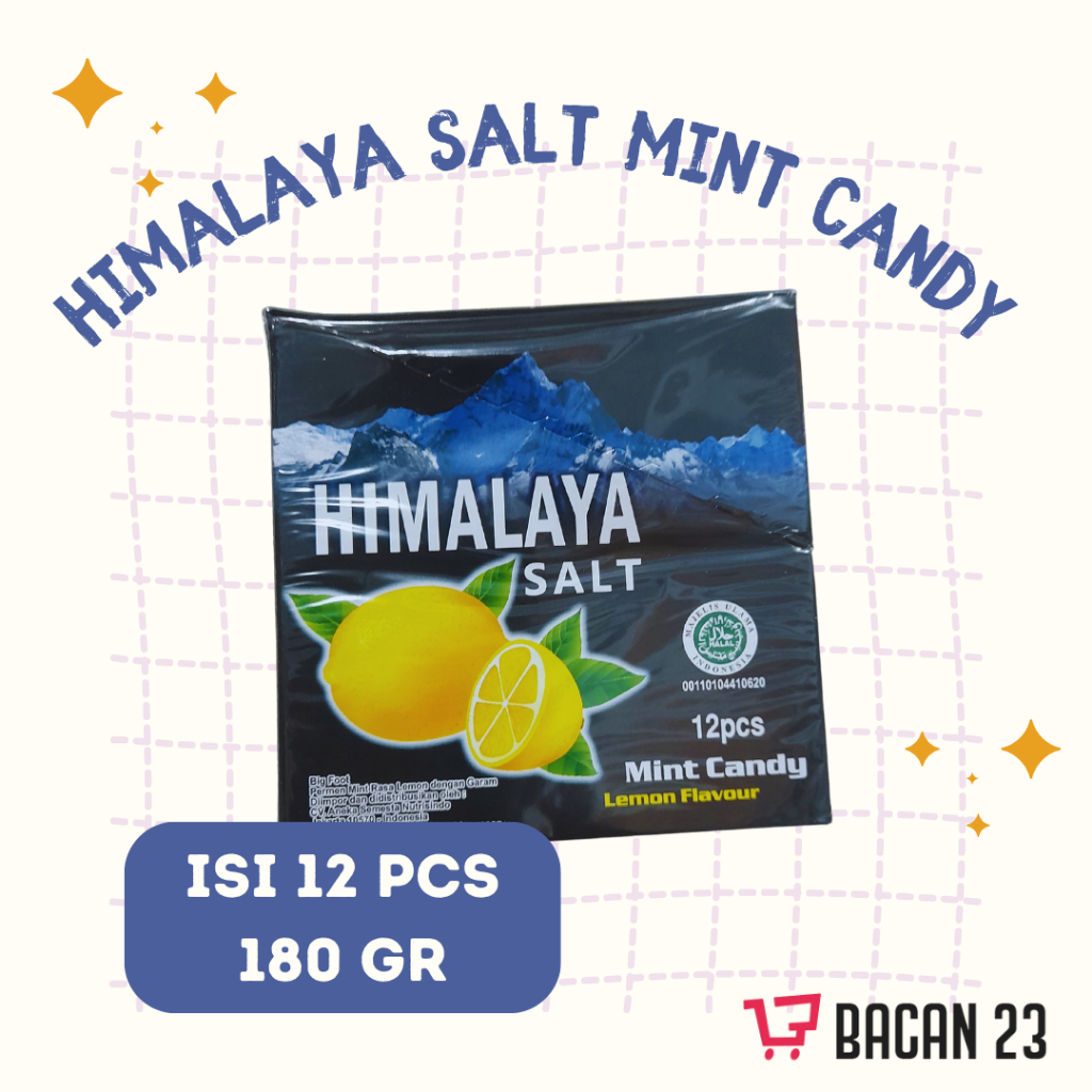 

Himalaya Salt Permen Lemon Mint Candy 1 box (12 x 15gr) Permen Pelega Tenggorokan Big Foot