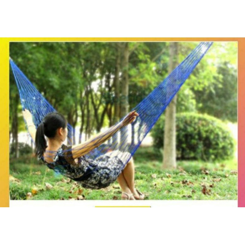 KODE J19O HAMMOCK ayunan jaring gantung taman bahan tambang PE 3mmcocok untuk dewas dan anak anak