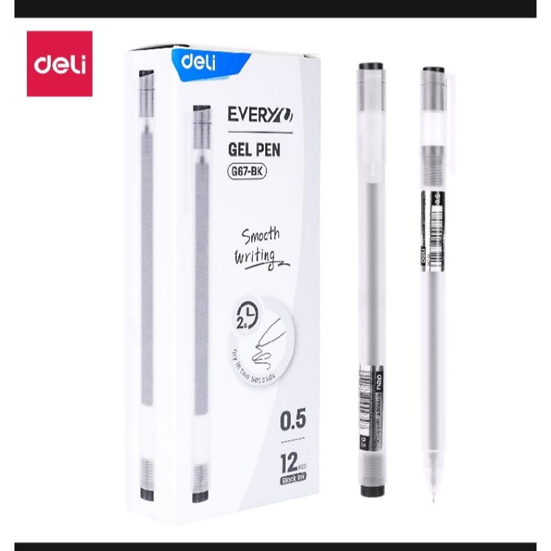 

Deli Gel Pen / Pulpen Gel 0.5mm Kapasitas Tinta 800 Meter Penulisan Halus EG67