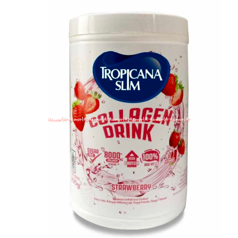 

Tropicana Slim 200gr Collagen Drink Strawberry Minuman Kolagen Bubuk Stroberi Less Sugar Vitamin A TS Colagen