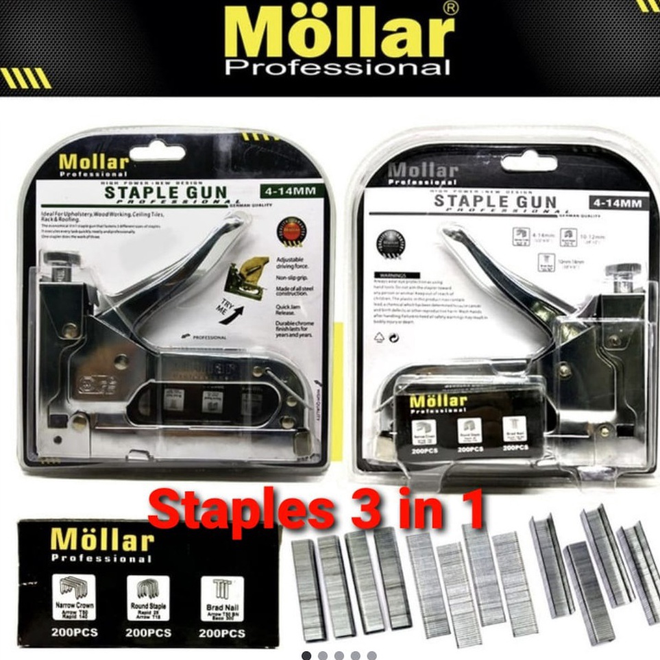 

KODE I7A MOLLAR Staple Gun 3 in 1 Way Heavy Duty Staples Tembak hekter jok