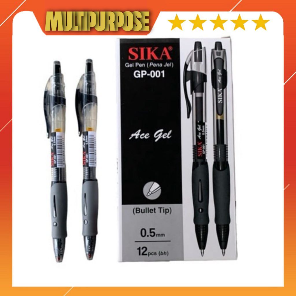 

PEN GEL CETEK 0.5mm SIKA GP-001/ PULPEN SIKA HITAM MURAH
