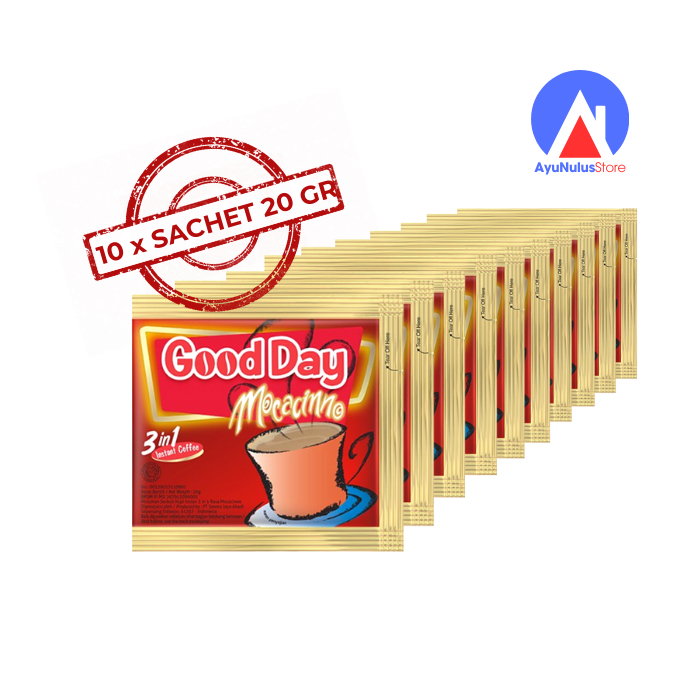 

10 Bungkus Good Day Mocacinno 20 gr | 1 Renceng Kopi 3 In 1 Mocacinno Terpopuler