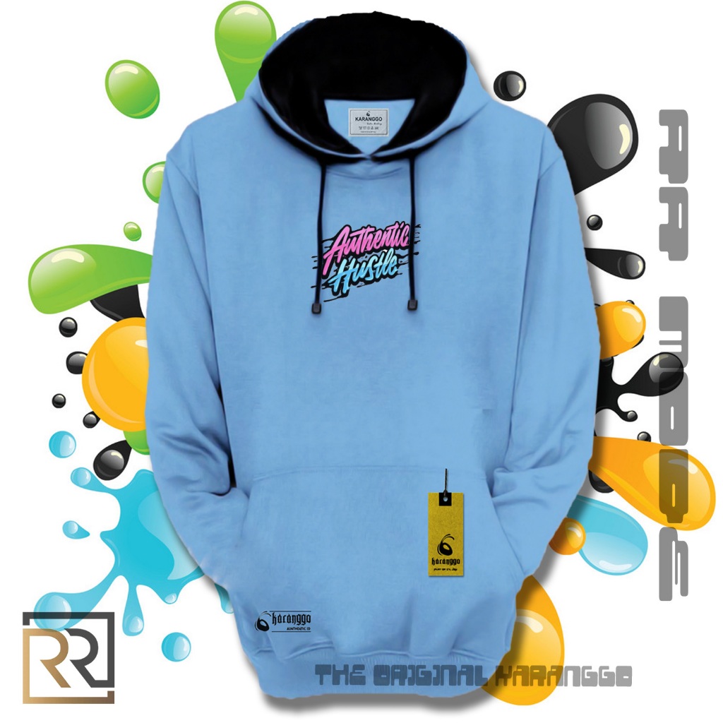 Sweater Hoodie Pria Original Distro Bahan Tebal Aesthetic Warna Biru Turkish