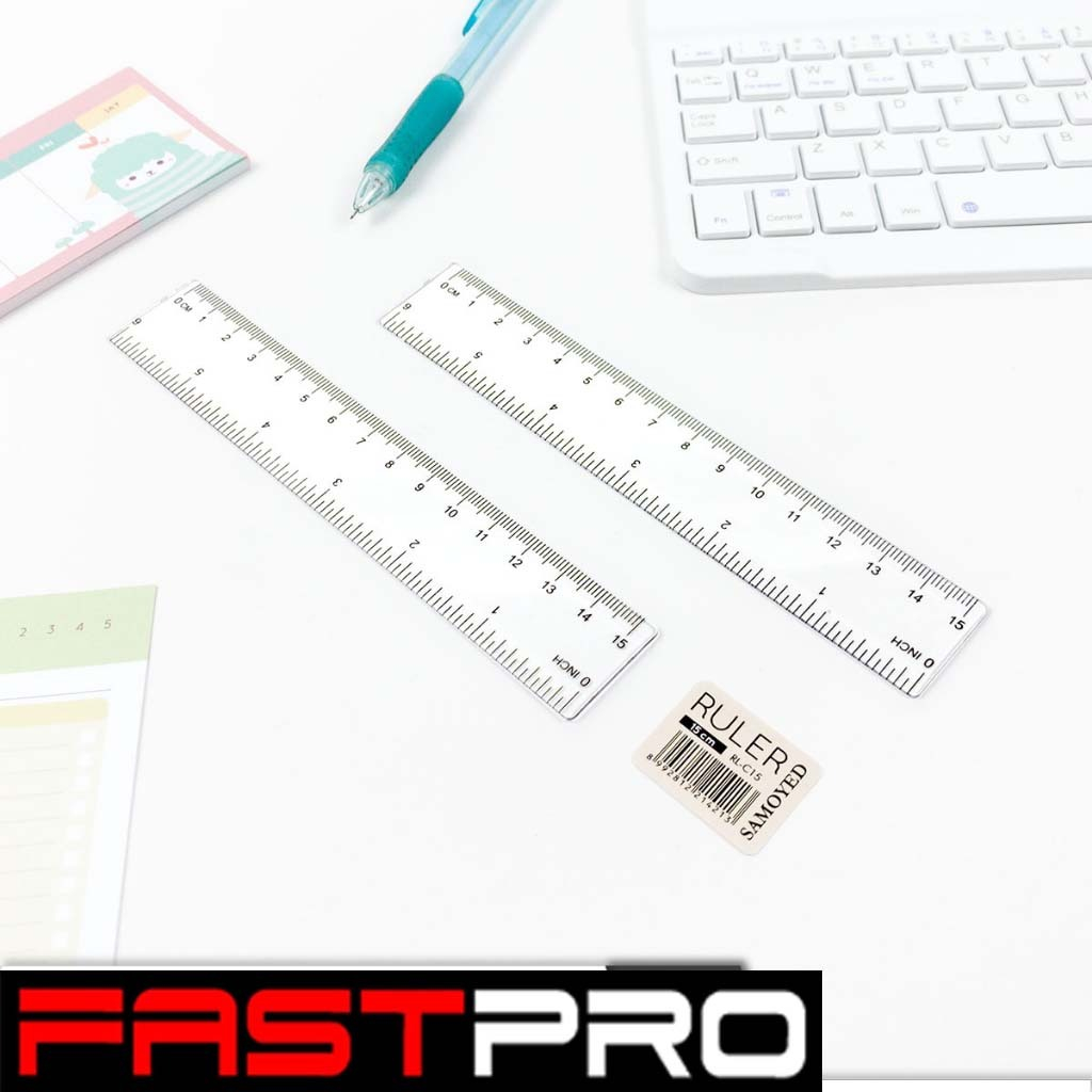 

Penggaris / Mistar Plastik Transparan / Bening / Plastic Transparent / Clear Ruler 15 cm AL