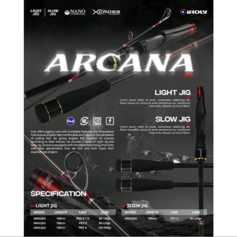 joran Iroly Arcana Light Jiging Fuji Solid carbon