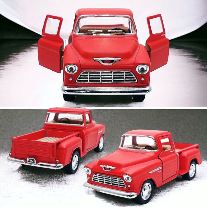 Diecast Miniatur Mobil Klasik Kinsmart Chevy Stepside Pickup 1955