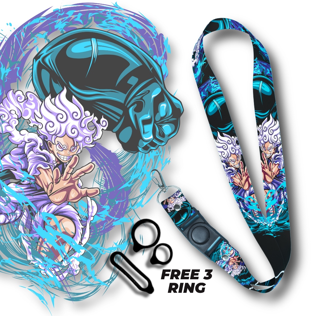 

LANYARD LUFFY GEAR 5 BIRU GANTUNGAN HANDPHONE