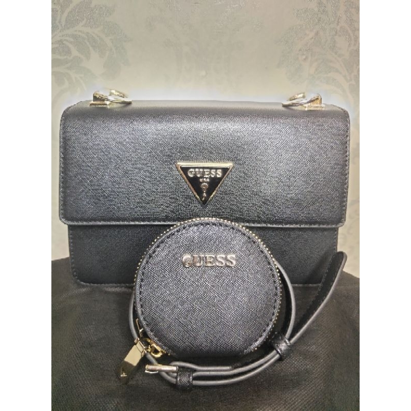 Guess Alexie Crossbody Flap Bag - Black