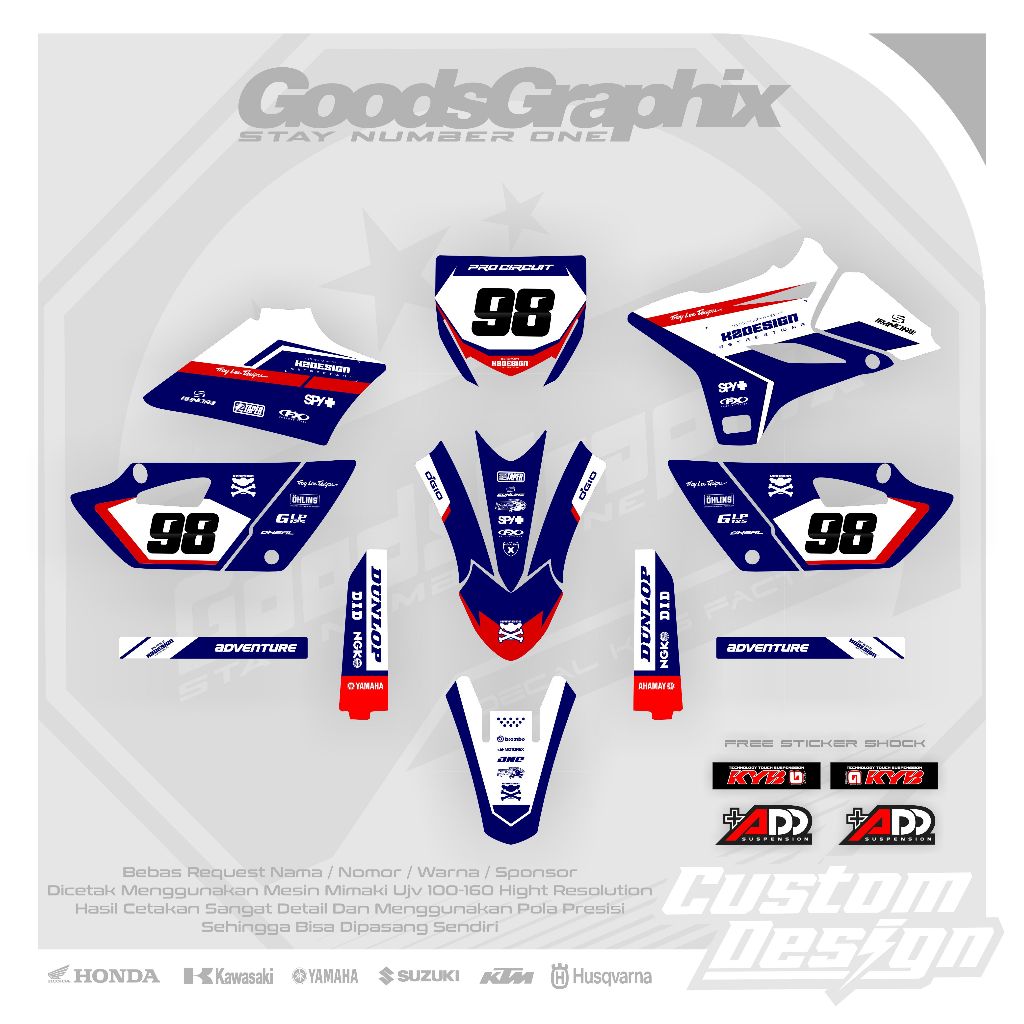 Decal Yamaha Yz 85 - Decal Yz Bebek Modif - Yz 85 Gtx
