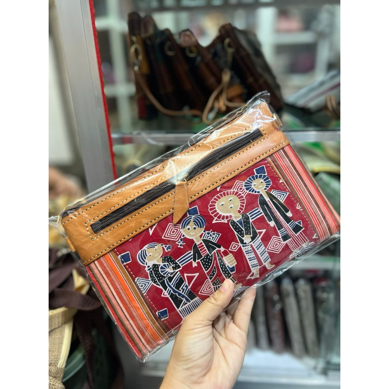 Tas lurik kombinasi tejo 25x20cm tali panjang