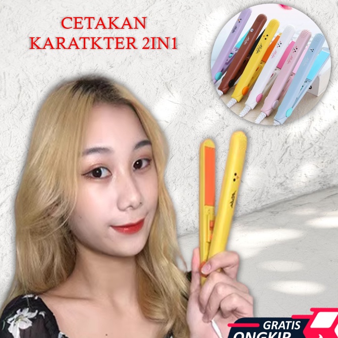 Jangan Sampai Kehabisan Gratis Ongkir  F732 Catokan Rambut Karakter 2 in 1  Kemier Karakter Animals 