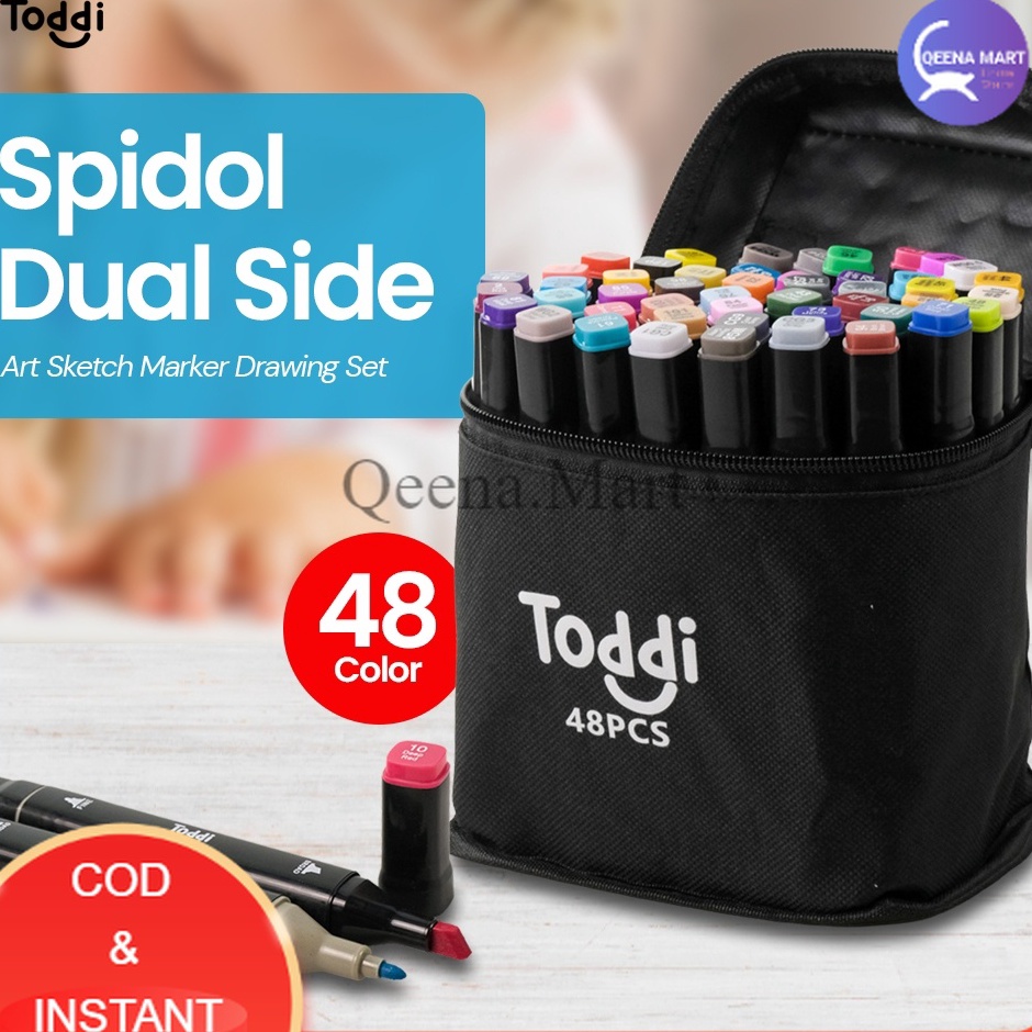 

KODE P33Y Spidol Dual Side Fine Art Brush Art Marker Set 48 Warna CY6