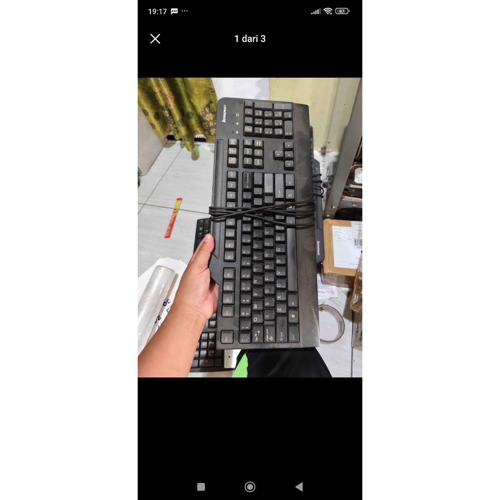 keyboard PC merk lenovo colokan USB bandel kuat