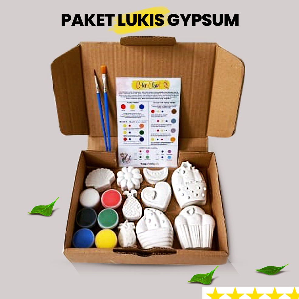 

KODE O85B Paket Lukis Gypsum Set Melukis Anak Lengkap Mewarnai Patung Gypsum Painting