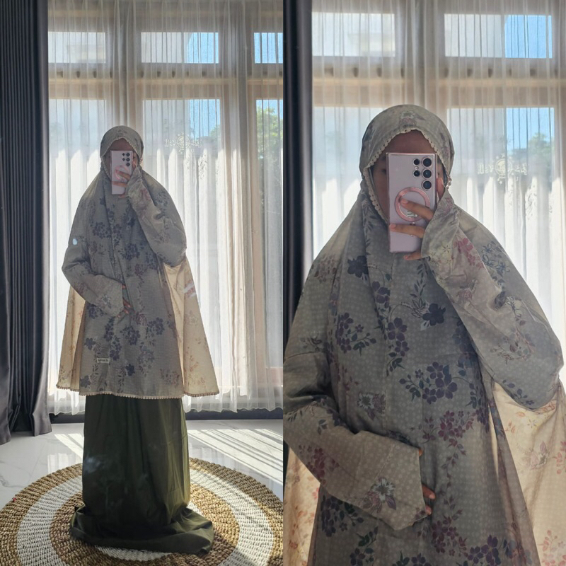 Mukenah Putusan Parasut Motif Al Adawiyah