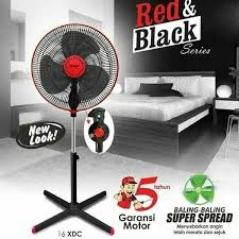 KIPAS ANGIN STAND FAN / KIPAS ANGIN BERDIRI KAKI SILANG COSMOS 16-XDC UKURAN 16INCH