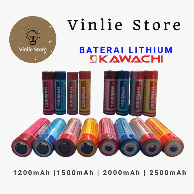 BATERAI LITHIUM Kawachi 18650 ORIGINAL Li-ion Battery Rechargeable