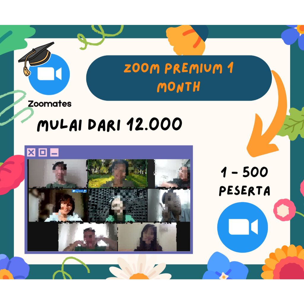 Zoom Premium Pro Harian Mingguan 100 300 500 Peserta Bergaransi
