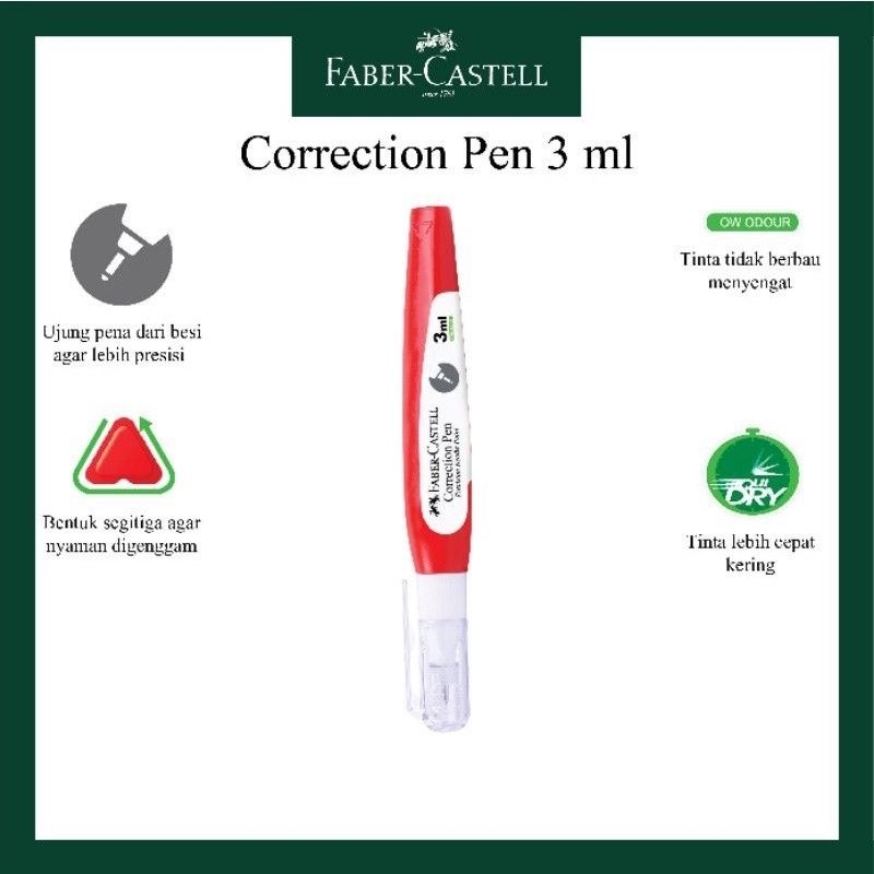 

Faber Castell Correction Pen 3ml 169419 /pack (12pcs)