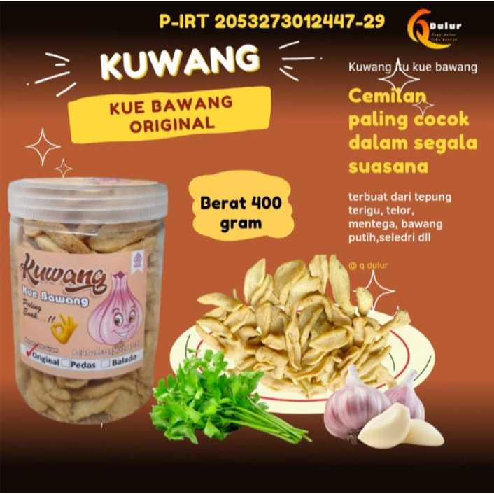 

Kue bawang, KUWANG ORIGINAL 400GRAM RENYAH BIKIN NAGIH/ STIK BAWANG/SISTIK BAWANG/KERIPIK BAWANG. Snack Q Dulur