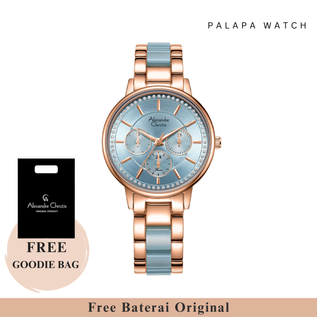 Jam Tangan Wanita Alexandre Christie AC 2A31 / AC2A31 Rantai Acrylic Original