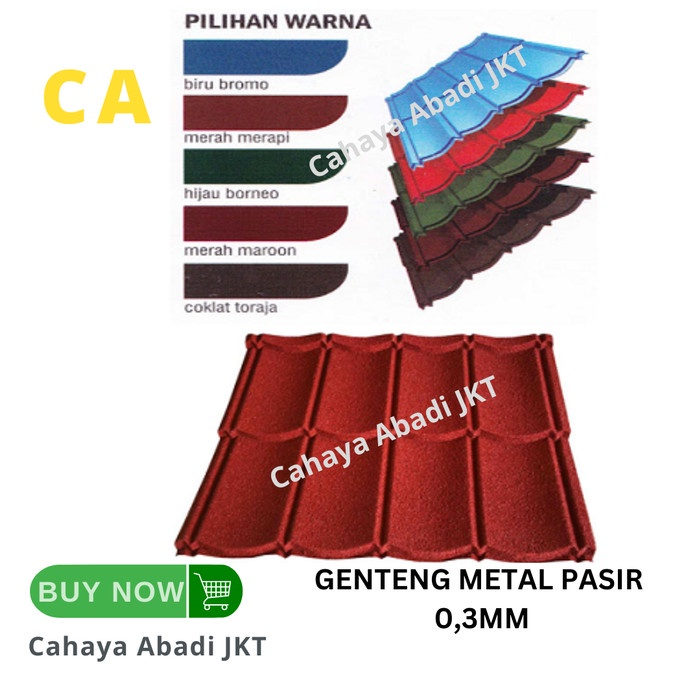 GENTENG METAL PASIR MERAH 0,3MM