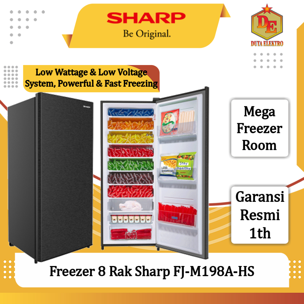 Freezer Sharp FJM 198 AHS 8 Rak Batu Es