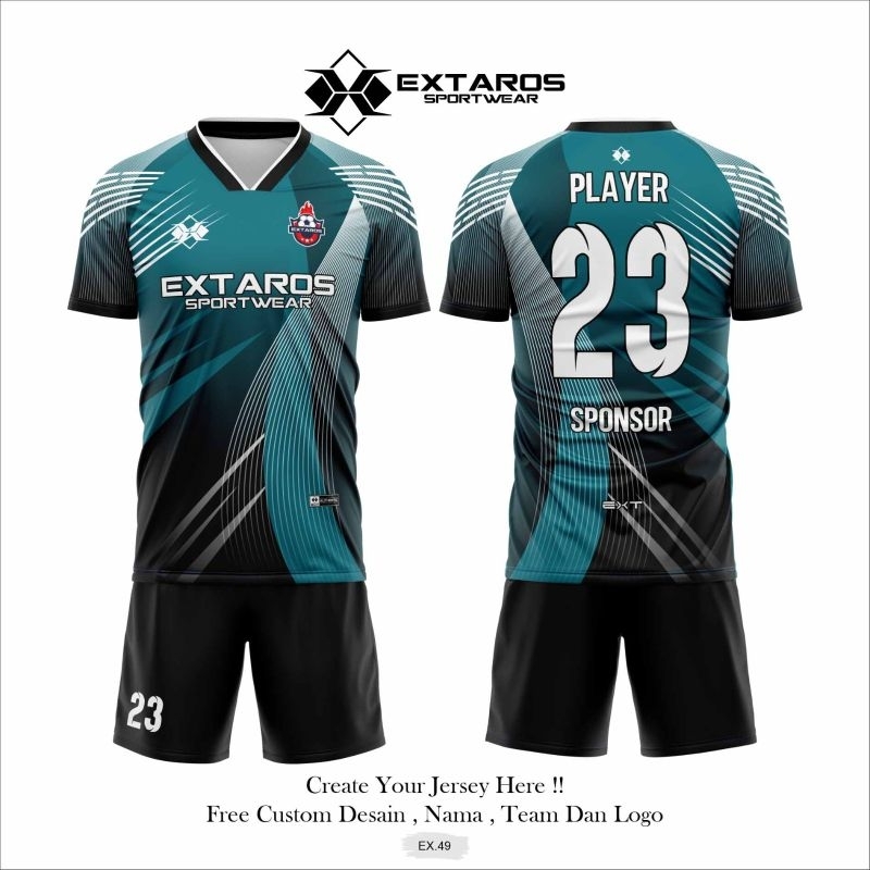 BAJU BOLA JERSEY FUTSAL BEBAS NAMA COSTUME PRINT EX49