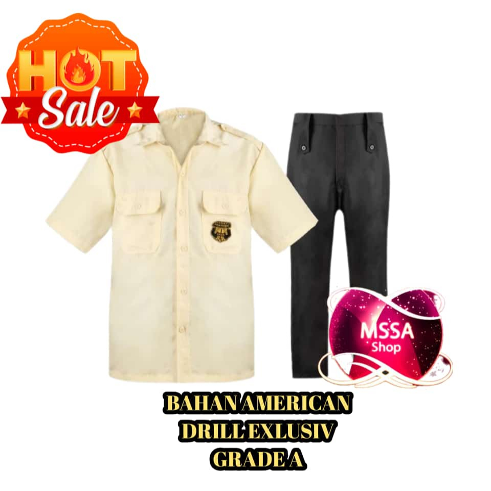 Seragam Satpam Cream hitam sopir driver baju satpam terbaru 2024-baju pdh satpam-baju pdl satpam-Baj